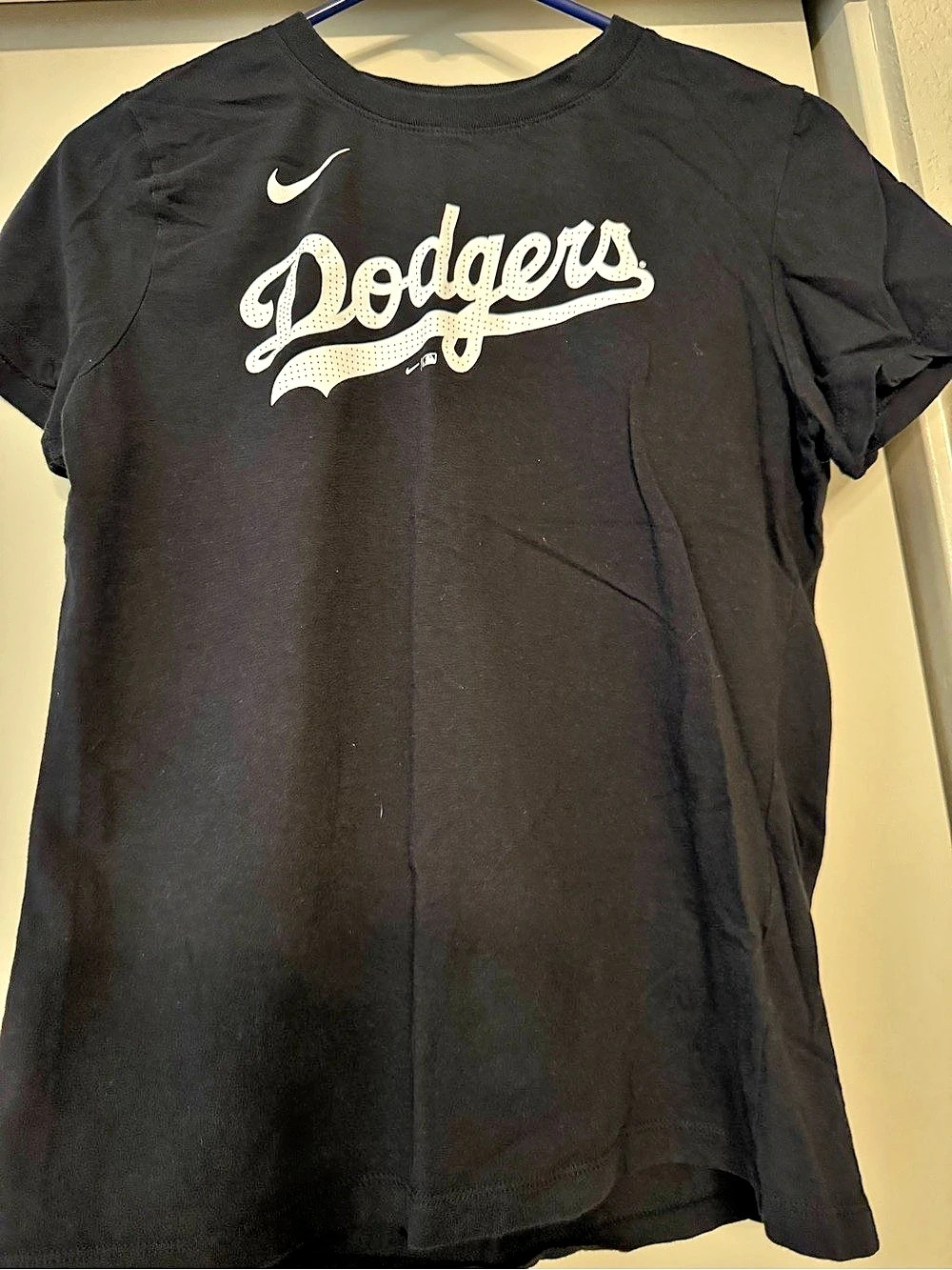 Nike Los Angeles Dodgers MLB Wordmark T-Shirt Black & White Medium